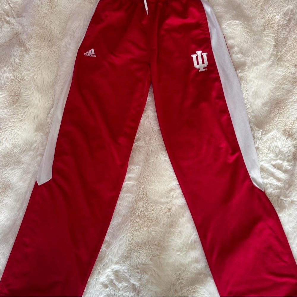 Adidas Red and White Joggers